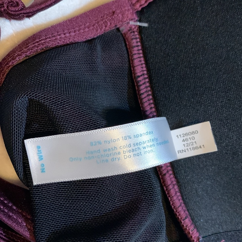 NWT Swim by Cacique Ruched Tankini Top, Nylon Spandex, Purple Wine, Size 18 - Picture 14 of 15